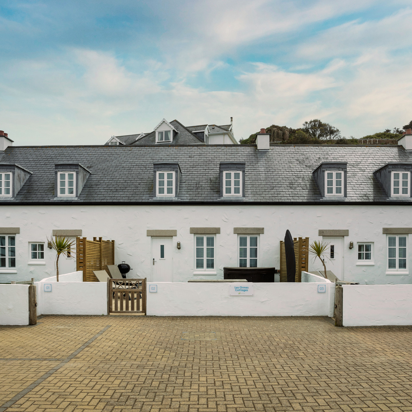 Exterior of cottages