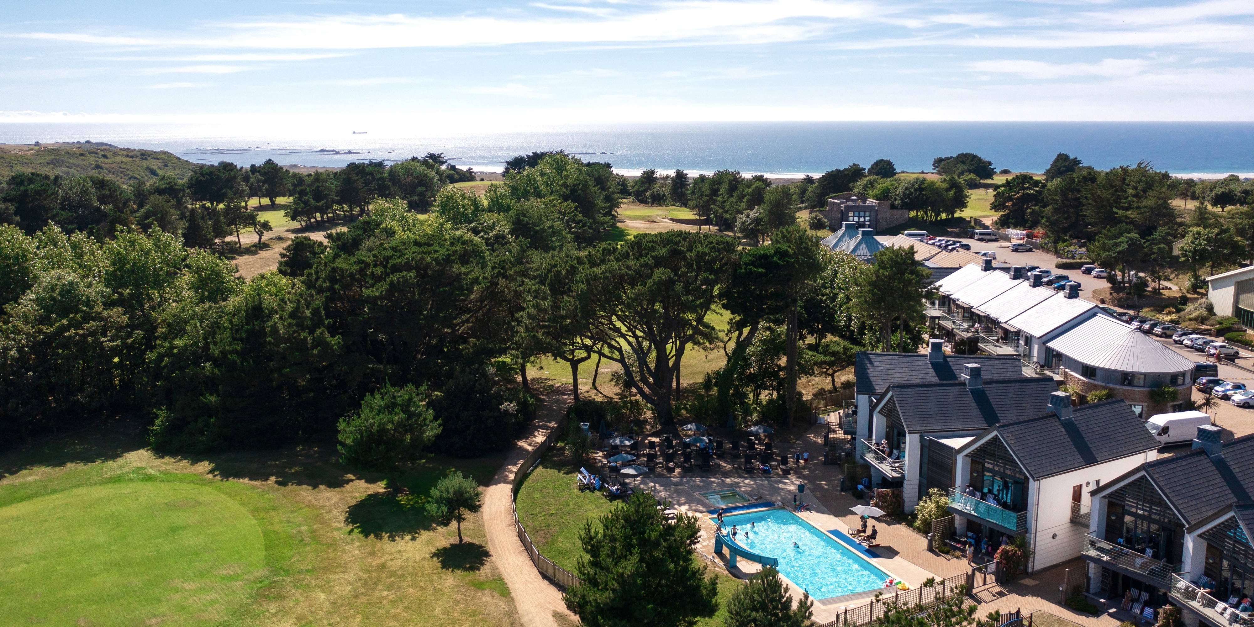 Shot over our outdoor swimming pool