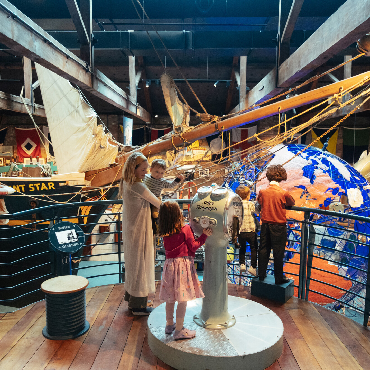 Family visiting the Martime Museum in town